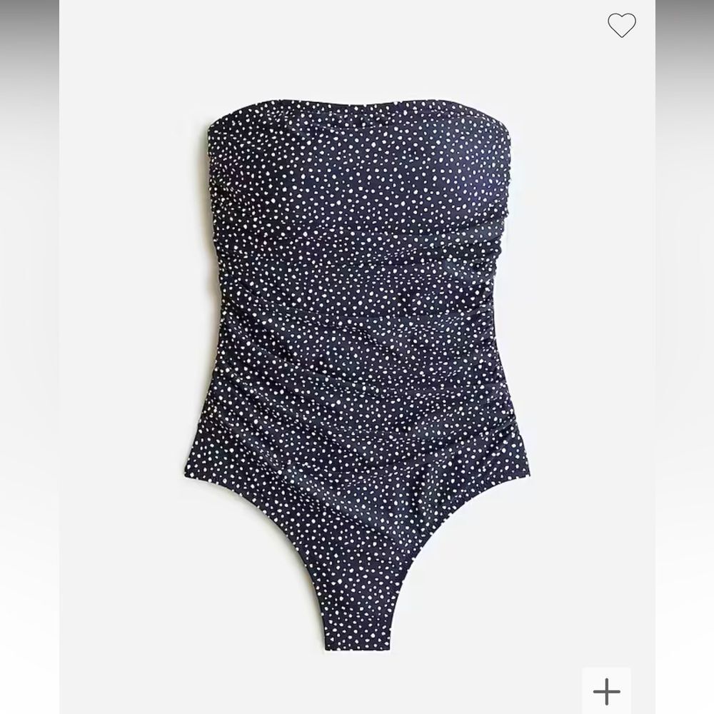 NWT - Ruched bandeau one-piece in dot - Size 24